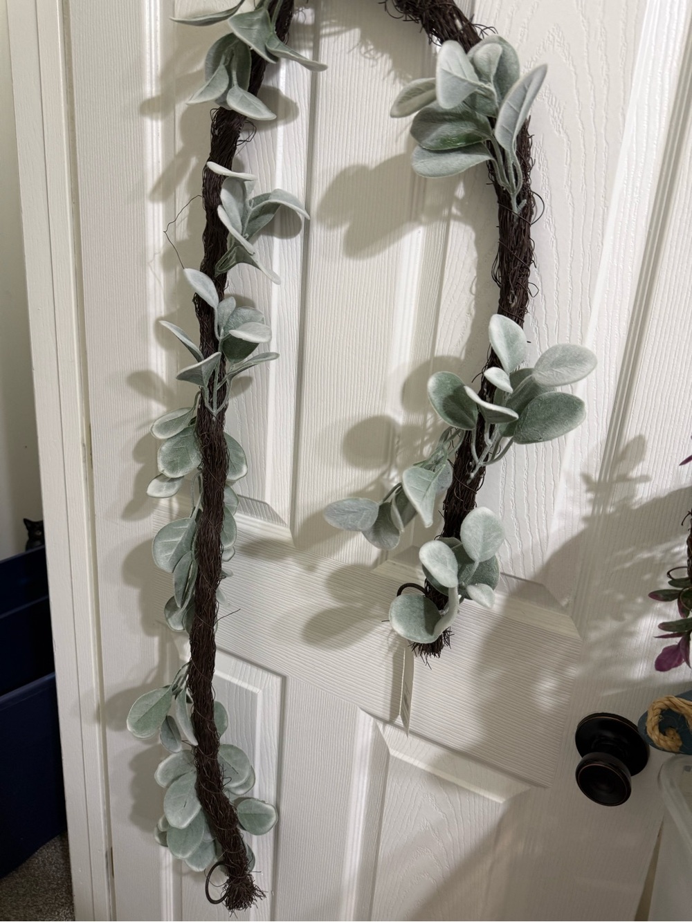 Bloom Room Artificial Lamb's Ear Garland 72 in Green/Gray Door Decoration